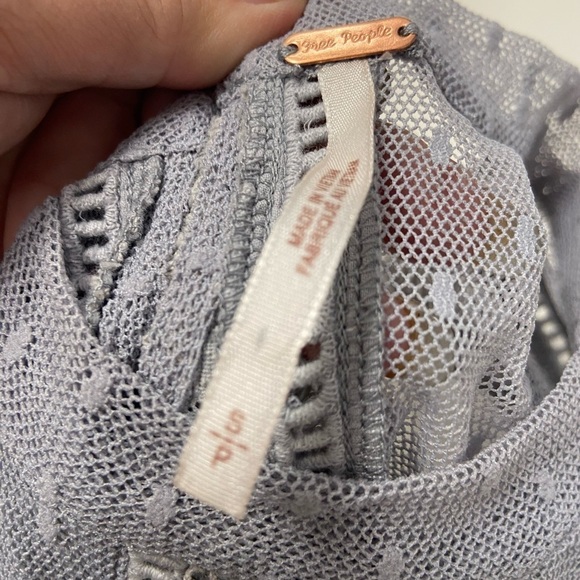 Free People Small grey lace tank top womens $50 - Picture 6 of 7